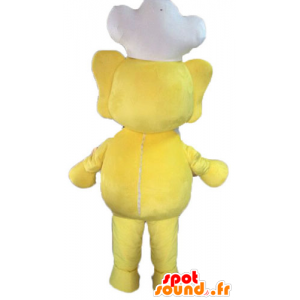 Mascotte d'éléphant jaune. Mascotte de cuisinier - MASFR028589 - Mascottes Elephant
