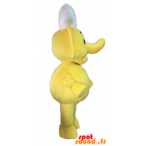 Mascotte d'éléphant jaune. Mascotte de cuisinier - MASFR028589 - Mascottes Elephant