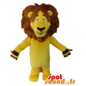 Reusachtige gele leeuw mascotte. katachtige mascotte - MASFR028591 - Lion Mascottes