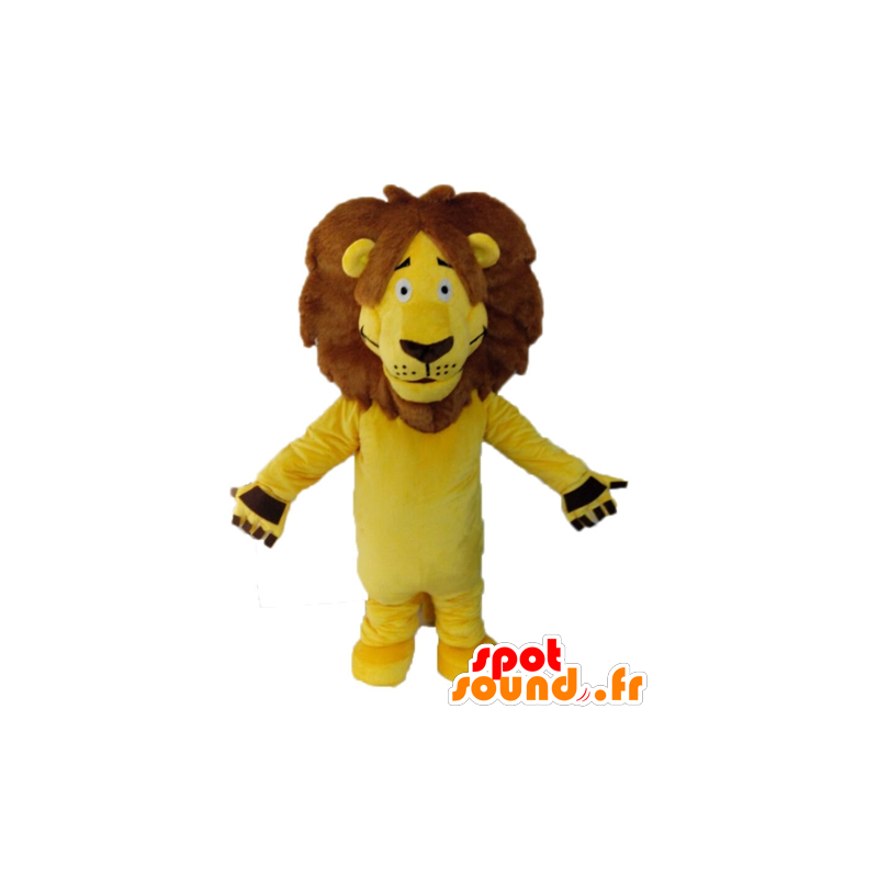 Giant yellow lion mascot. feline mascot - MASFR028591 - Lion mascots