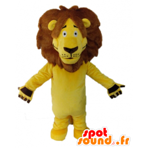 Giant yellow lion mascot. feline mascot - MASFR028591 - Lion mascots