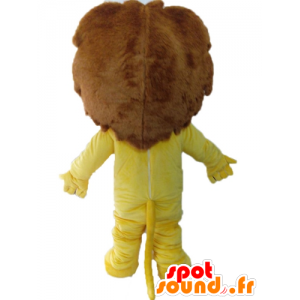 Gigante mascote leão amarelo. mascote felino - MASFR028591 - Mascotes leão