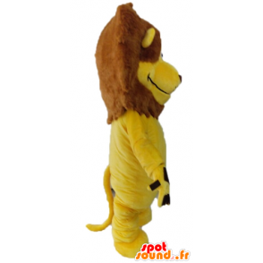 Gigante mascote leão amarelo. mascote felino - MASFR028591 - Mascotes leão