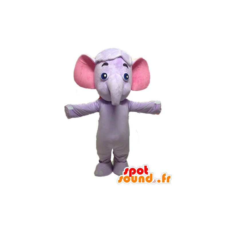 Mascot elefante morado y rosa. la mascota púrpura - MASFR028592 - Mascotas de elefante