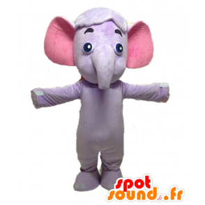 Mascot lila und rosa Elefanten. lila Maskottchen - MASFR028592 - Elefant-Maskottchen