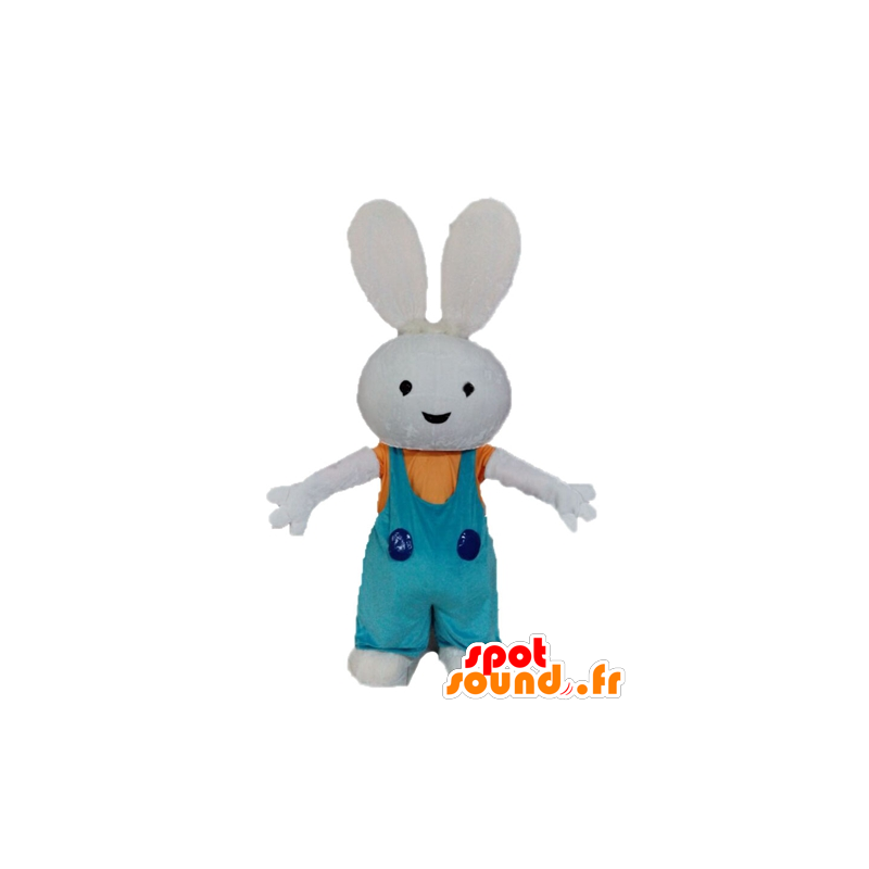 Kaninchen-Maskottchen mit Overalls gestopft - MASFR028594 - Hase Maskottchen