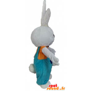 Plys kanin maskot med overall - Spotsound maskot kostume