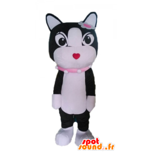 In bianco e nero gatto mascotte. gattino mascotte - MASFR028596 - Mascotte gatto