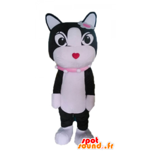 Zwart-witte kat mascotte. Kitten Mascot - MASFR028596 - Cat Mascottes