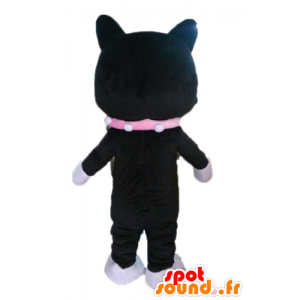 Schwarz-weiße Katze Maskottchen. Kätzchen Maskottchen - MASFR028596 - Katze-Maskottchen