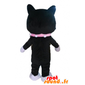 Mascotte de chat noir et blanc. Mascotte de chaton - MASFR028596 - Mascottes de chat