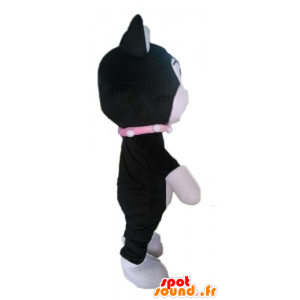 Mascotte de chat noir et blanc. Mascotte de chaton - MASFR028596 - Mascottes de chat