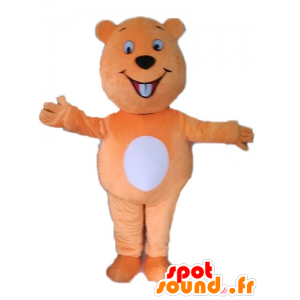 Orange bever maskot og hvite kjempe - MASFR028597 - Beaver Mascot
