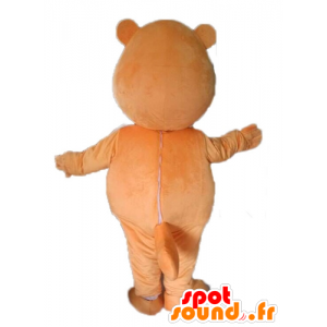 Mascotte de castor orange et blanc géant - MASFR028597 - Mascottes de castor