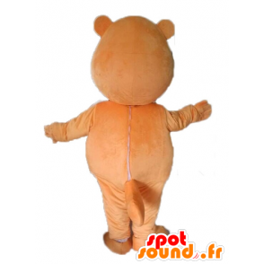 Oranje bever mascotte en witte reus - MASFR028597 - Beaver Mascot