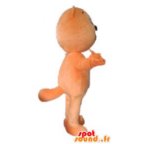 Mascotte de castor orange et blanc géant - MASFR028597 - Mascottes de castor