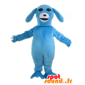 Blå og hvit hund maskot. blå dyr maskot - MASFR028598 - Dog Maskoter