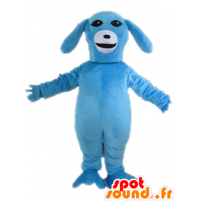 Blaue und weiße Hund Maskottchen. blau Tier Maskottchen - MASFR028598 - Hund-Maskottchen
