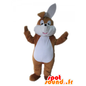 Brun og hvid kanin maskot, sød og sød - Spotsound maskot kostume