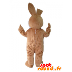 Mascotte de lapin marron et blanc, doux et mignon - MASFR028600 - Mascotte de lapins