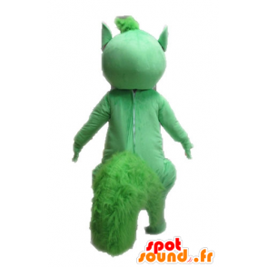 Zelené a bílé veverka maskot, obří - MASFR028601 - maskoti Squirrel
