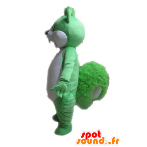 Mascotte d'écureuil vert et blanc, géant - MASFR028601 - Mascottes Ecureuil