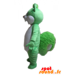 Grønn og hvit ekorn maskot, gigantiske - MASFR028601 - Maskoter Squirrel