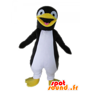 Pinguino mascotte del gigante nero, giallo e bianco - MASFR028602 - Mascotte pinguino