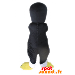 Mascot zwarte pinguïn, gele en witte reus - MASFR028602 - Penguin Mascot