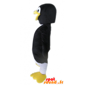 Pingüino mascota de gigante negro, amarillo y blanco - MASFR028602 - Mascotas de pingüino