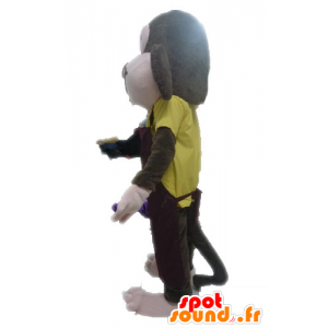 Bruine aap mascotte tot felle kijken - MASFR028604 - Monkey Mascottes