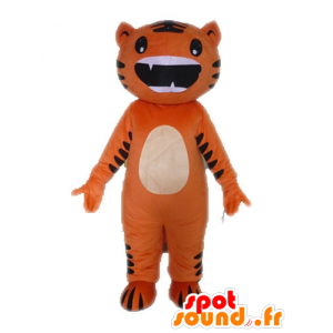 πορτοκαλί και μαύρο μασκότ γάτα, αστεία και πρωτότυπα - MASFR028605 - Γάτα Μασκότ