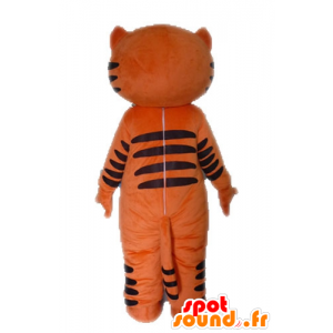 Orange und schwarze Katze Maskottchen, lustig und originell - MASFR028605 - Katze-Maskottchen