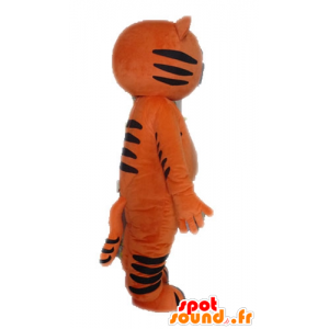 Oranje en zwarte kat mascotte, grappig en origineel - MASFR028605 - Cat Mascottes