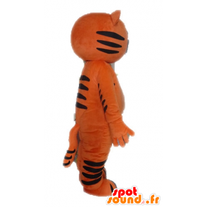 Oransje og svart katt maskot, morsom og original - MASFR028605 - Cat Maskoter