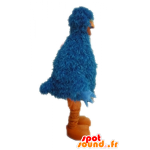 Blauwe vogel mascotte en oranje, harige en grappige - MASFR028606 - Mascot vogels