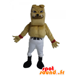 Mascotte de bulldog beige géant et musclé - MASFR028607 - Mascottes de chien