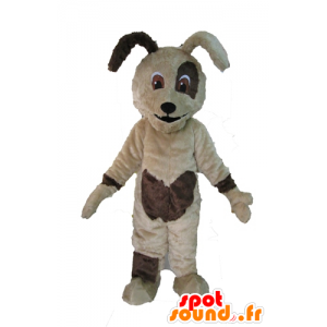 Beige och brun hundmaskot, mjuk och söt - Spotsound maskot