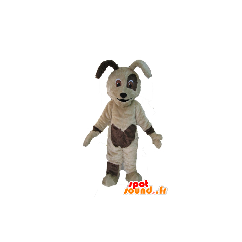 Beige en bruine hond mascotte, lief en schattig - MASFR028608 - Dog Mascottes