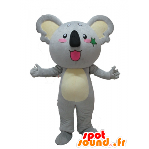 Grå och gul koalamaskot, jätte och söt - Spotsound maskot