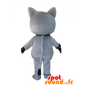 Gatto mascotte di peluche, grigio e nero - MASFR028610 - Mascotte gatto