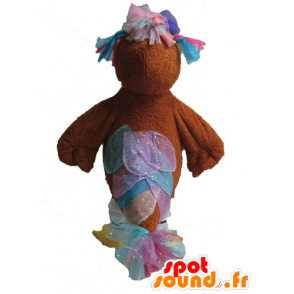 Bruine kip mascotte met spangled veren - MASFR028611 - Mascot Hens - Hanen - Kippen