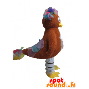 Bruine kip mascotte met spangled veren - MASFR028611 - Mascot Hens - Hanen - Kippen