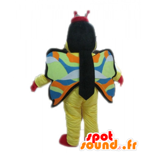 Yellow butterfly mascot, red and black - MASFR028613 - Mascots Butterfly