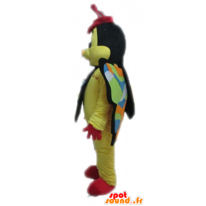 Borboleta amarela mascote, vermelho e preto - MASFR028613 - borboleta mascotes