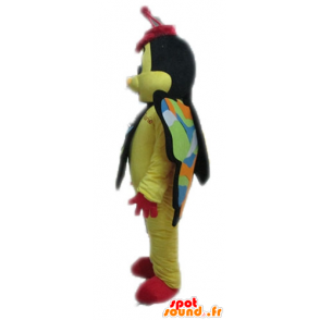 Mascotte de papillon jaune, rouge et noir - MASFR028613 - Mascottes Papillon