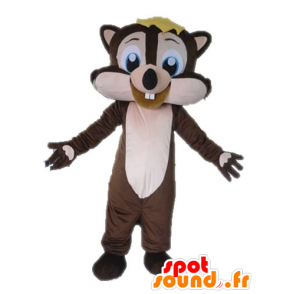 Mascot bruin en roze eekhoorn, vrolijk - MASFR028614 - mascottes Squirrel