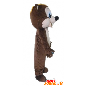 Mascot bruin en roze eekhoorn, vrolijk - MASFR028614 - mascottes Squirrel