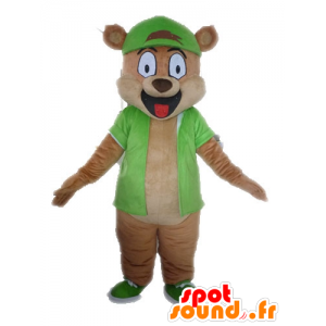 Mascot gigantiske bjørn kledd i grønt - MASFR028616 - bjørn Mascot