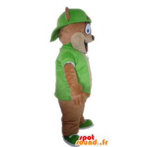 Mascot jättiläinen karhu pukeutunut vihreään - MASFR028616 - Bear Mascot